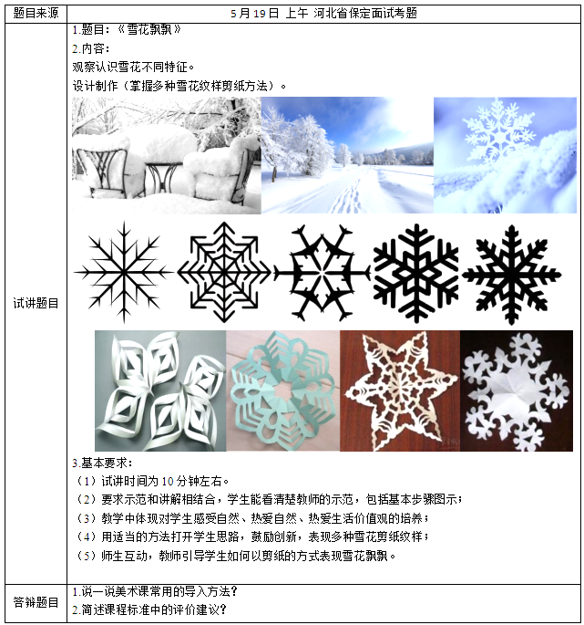 2018上半年小學美術教師資格證面試真題(第一批)考題回顧3