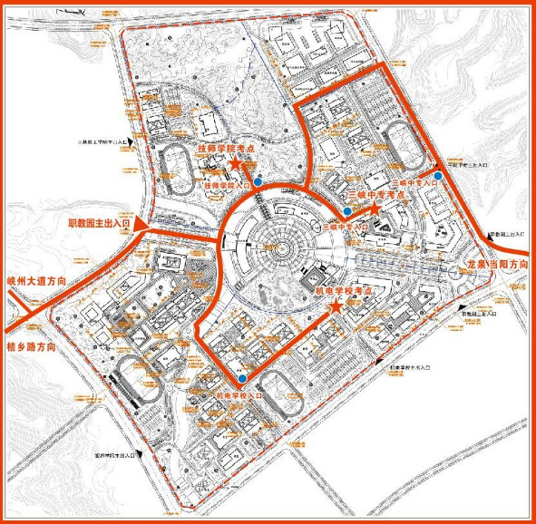 宜昌二建知識點：三峽職教園園區分布圖